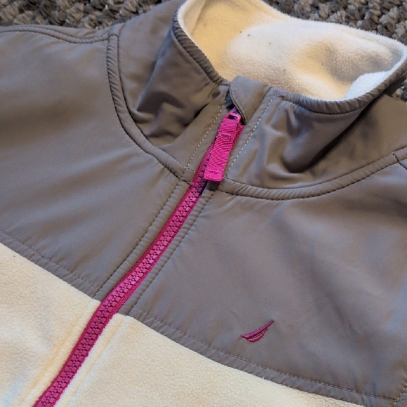 Nautica Gray and White Jacket with Pink Accents - Picture 3 of 11
